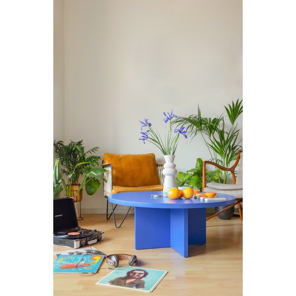 Синя кръгла масичка за кафе ø 100 cm Pausa – Really Nice Things-image-1