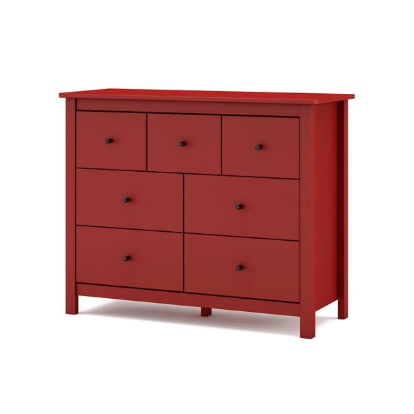 Червен нисък скрин от борова дървесина 110x80 cm Misti - Marckeric-image-4