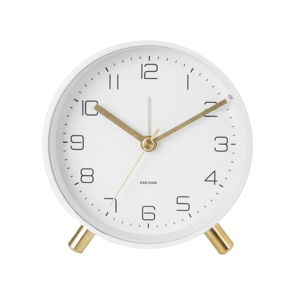 Бял будилник , ø 11 cm Lofty - Karlsson-image-1