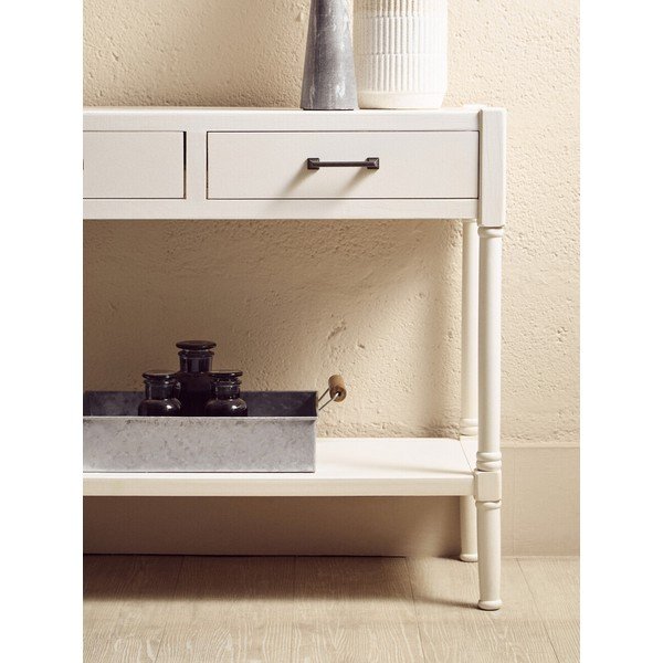 Бяла конзолна маса от масивен бор 35x91 cm Heritage – Premier Housewares-image-2