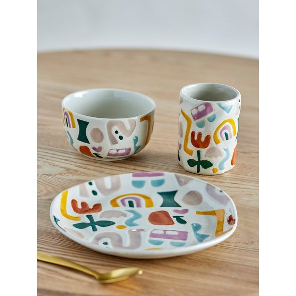 Глинен детски комплект за хранене 3 бр. Filur – Bloomingville Mini-image-1