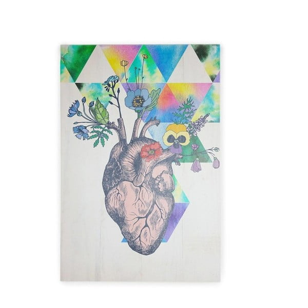 Табела за стена от борова дървесина Hipster Heart, 40 x 60 cm - Really Nice Things