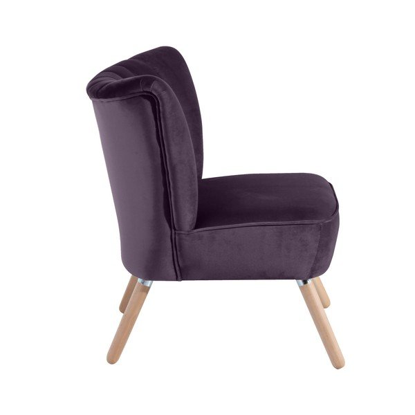 Fialové křeslo Max Winzer Alessandro Suede-image-1