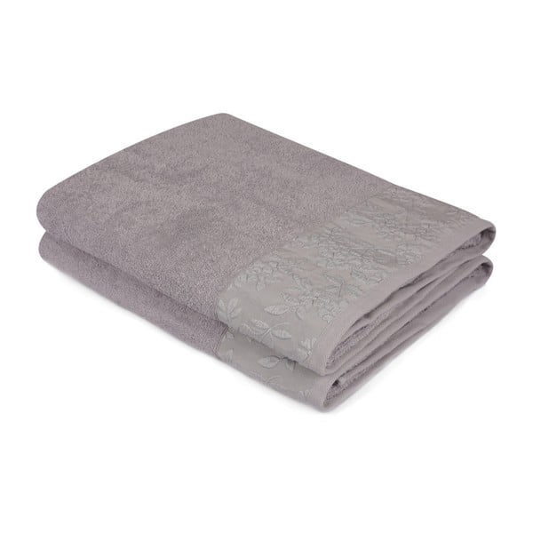 Комплект от 2 сиви памучни кърпи Ressmo, 90 x 150 cm - Soft Kiss
