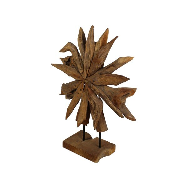 Декорация от необработено тиково дърво Слънчоглед, 40 x 50 cm - HSM collection-image-2