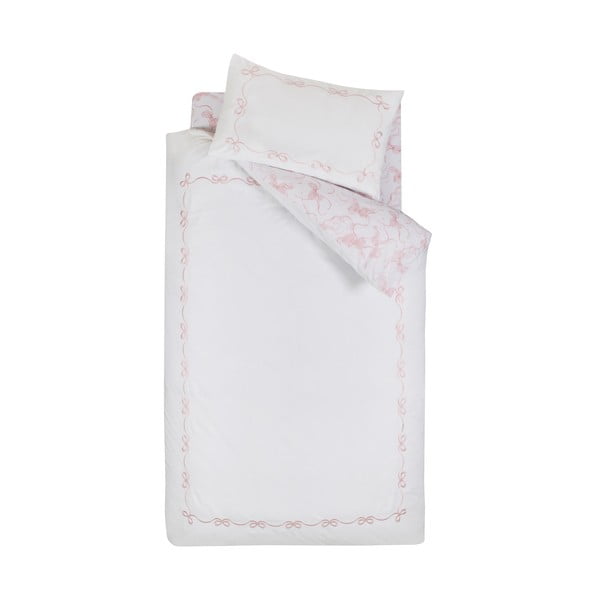 Бяло единично  спално бельо 135x200 cm Bow Embroidery – Catherine Lansfield