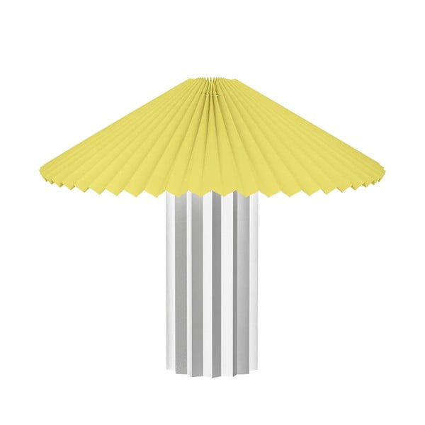 Жълта/в сребрист цвят затъмняваща се настолна лампа с текстилен абажур (височина 36 cm) Taite – Blomus