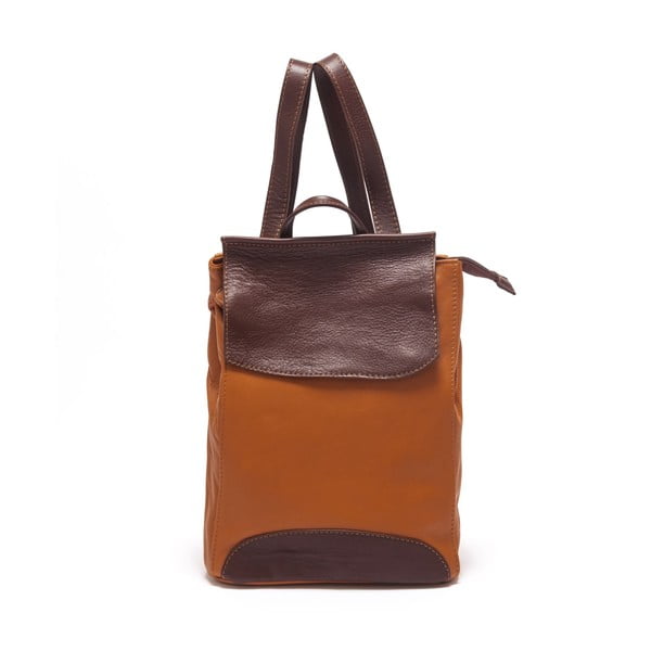 Koňakově hnědý kožený batoh Isabella Rhea no. 2142