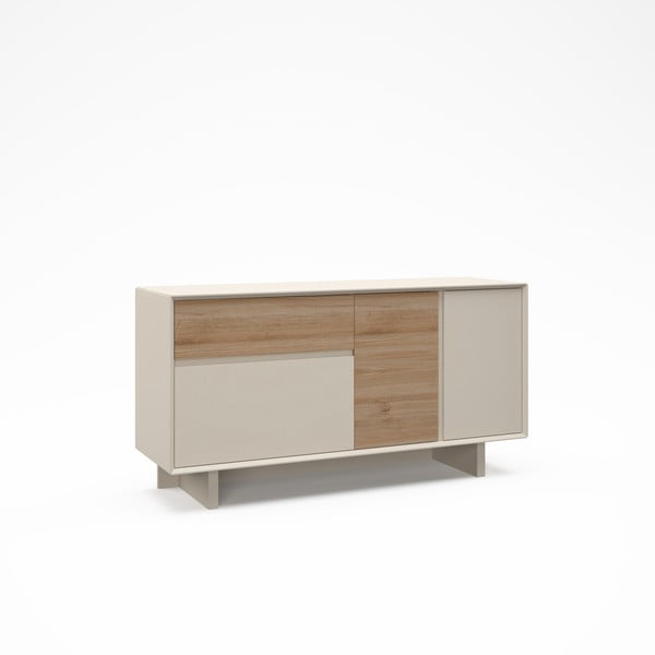 Скрин от дъбов декор бежов и естествен цвят 146x76x45 cm Carpi – Marckeric-image-2