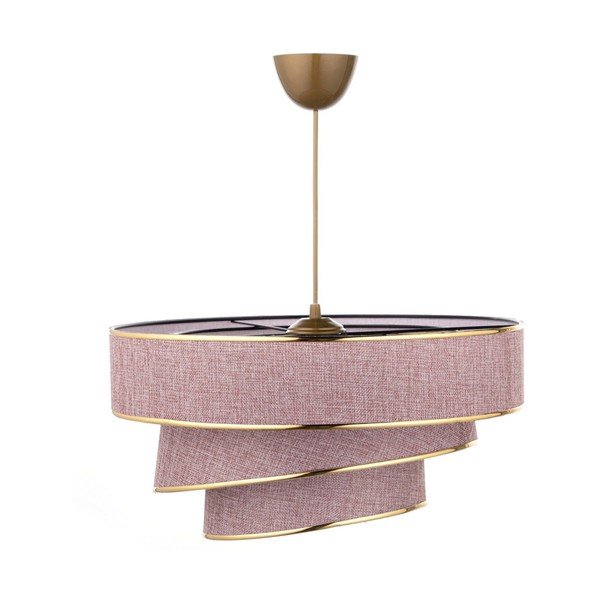 Розово и златисто висящо осветително тяло с текстилен абажур ø 40 cm Couper – Opviq lights