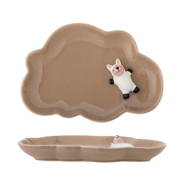 Кафява глинена детска чиния 14x20 cm Dolly – Bloomingville Mini-image-3