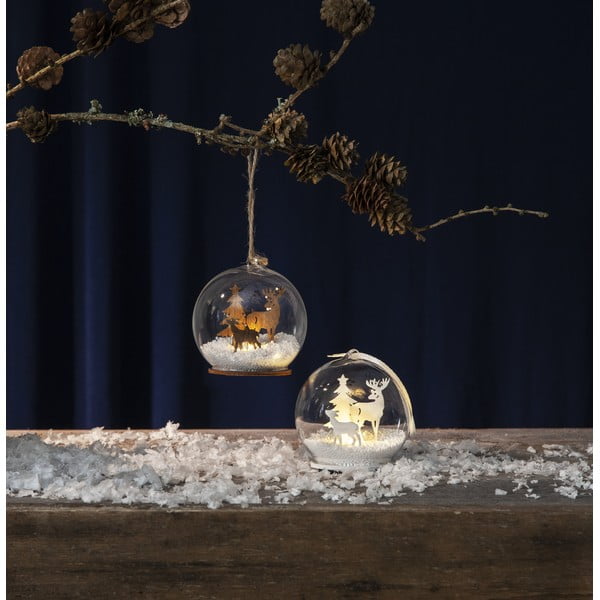 Коледна висяща LED светлинна декорация , ø 8 см Fauna - Star Trading-image-4