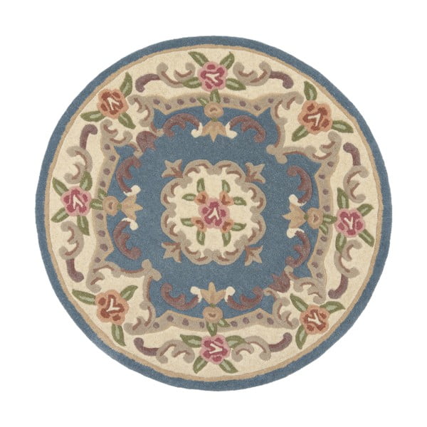 Син вълнен килим , ⌀ 120 cm Aubusson - Flair Rugs