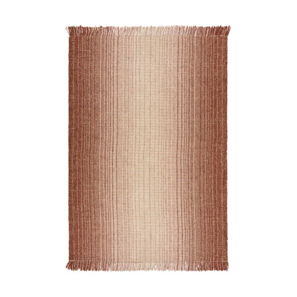 Червен  двустранен ръчно изработен килим със смес от юта 120x170 cm Jute Ombre Red – Flair Rugs