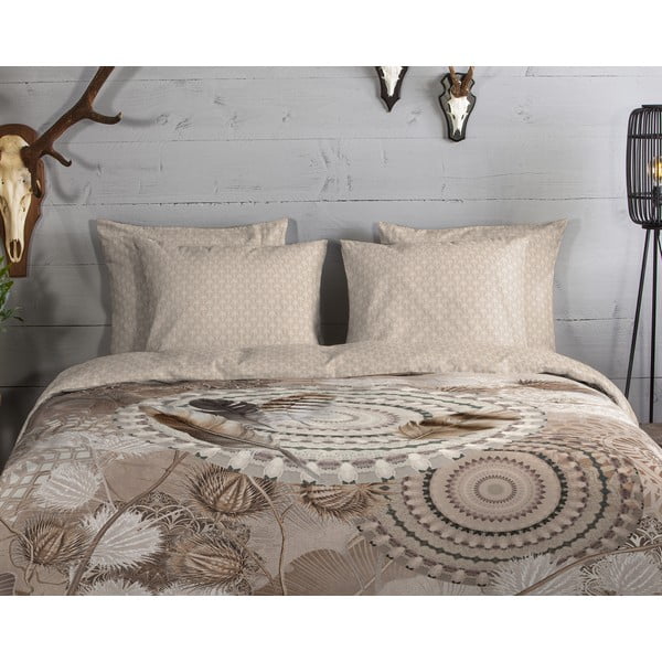 Кафяво единично  фланелено спално бельо 140x200 cm Ringhda – HIP-image-2