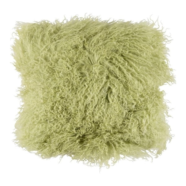 Zelený vlněný polštář z ovčí kožešiny Auskin Buchanan, 35 x 35 cm