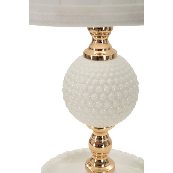 Бяла настолна лампа с текстилен абажур (височина 40 cm) Napoli – Mauro Ferretti-image-4