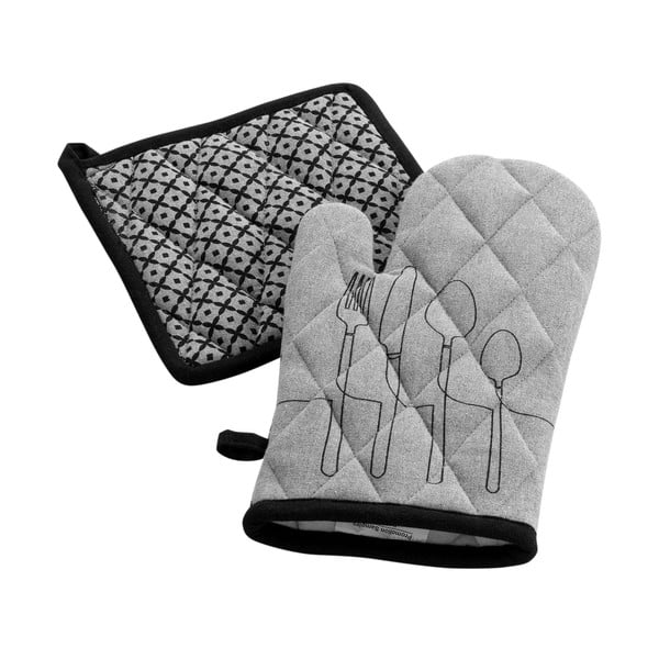 Ръкавици за фурна в комплект от 2 бр. от рециклиран памук Cuisiline – douceur d'intérieur