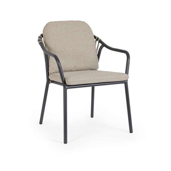 Светлокафяв метален градински стол Edvige – Bizzotto