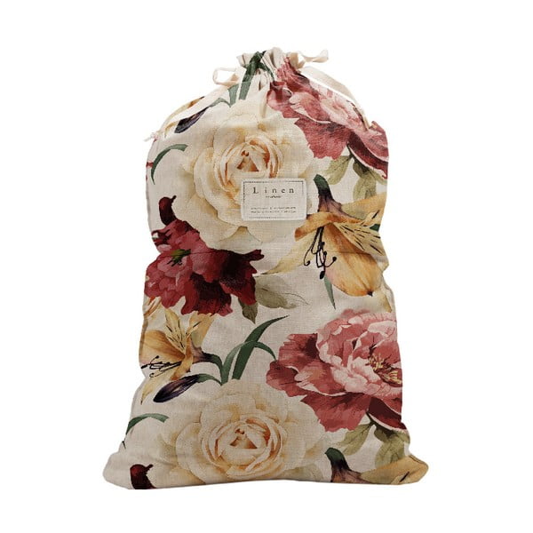 Ленена чанта за пране Bag Roses, височина 75 cm - Really Nice Things