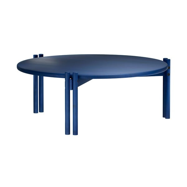 Синя кръгла масичка за кафе от масивен бор ø 80 cm Sticks – Karup Design-image-3