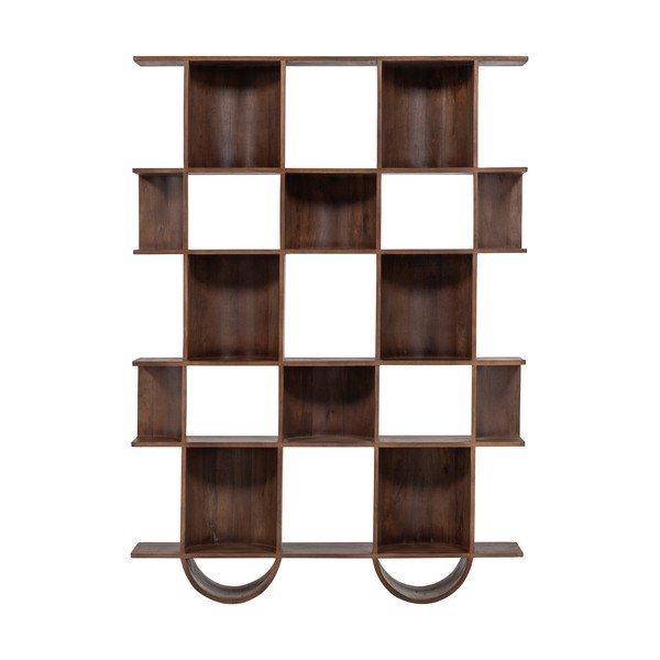 Тъмнокафява библиотека от масивно манго 130x180x35 cm Sinne – WOOOD