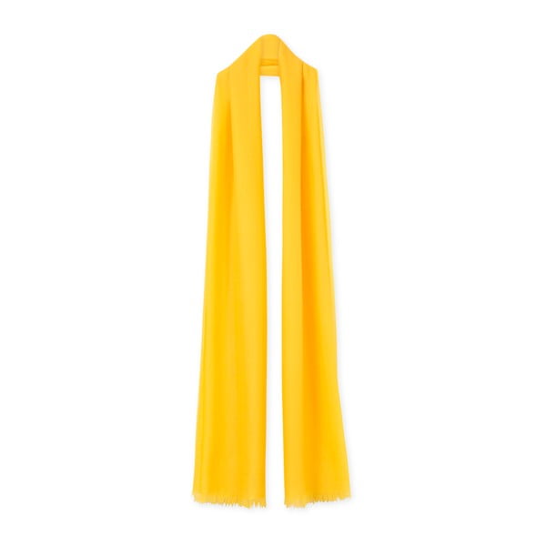 Žlutá tenká kašmírová šála Bel cashmere Pola, 200 x 80 cm