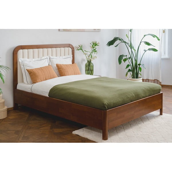 Светлокафяво двойно легло от букова дървесина , 180 x 200 cm Visby Modena - Skandica-image-1