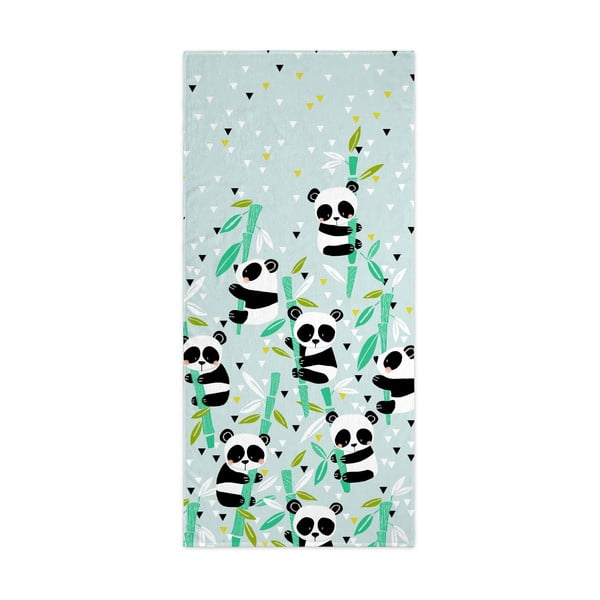 Светлозелена бебешка кърпа 150x70 cm Panda - Moshi Moshi