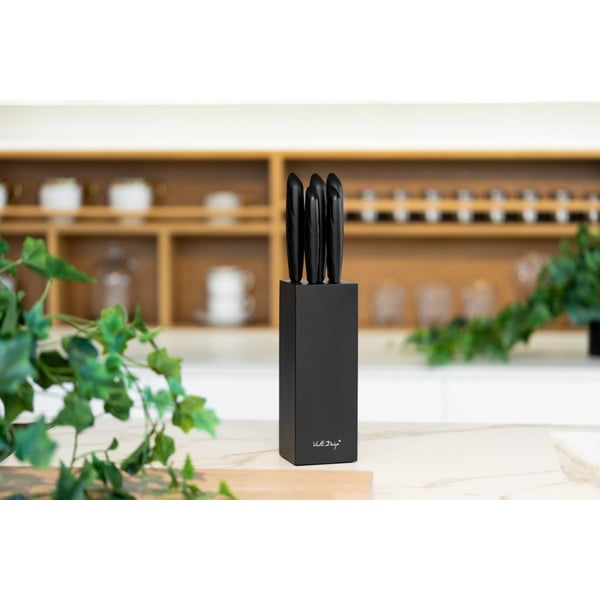Комплект от 5 ножа в черен държач Caro - Vialli Design-image-4