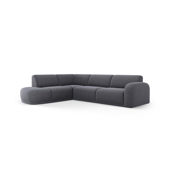 Сив кадифен ъглов диван Erin – Micadoni Home-image-2
