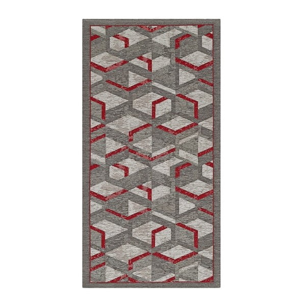 Сив и червен мокет , 55 x 280 cm Hypnotik - Floorita
