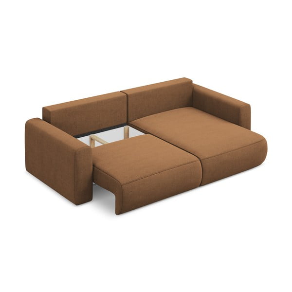 Теракотен разтегателен ъглов диван с място за съхранение (десен ъгъл) Kapua – Makamii-image-4