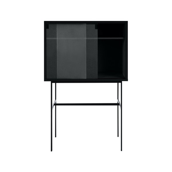 Черна витрина с плъзгащи се врати 70x109x40 cm Lekko – noo.ma-image-2