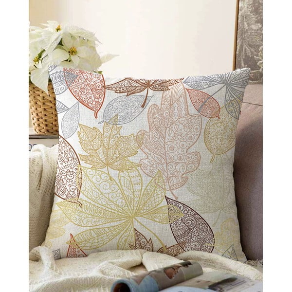Калъфка за възглавница от памучна смес Oriental Leaves, 55 x 55 cm - Minimalist Cushion Covers