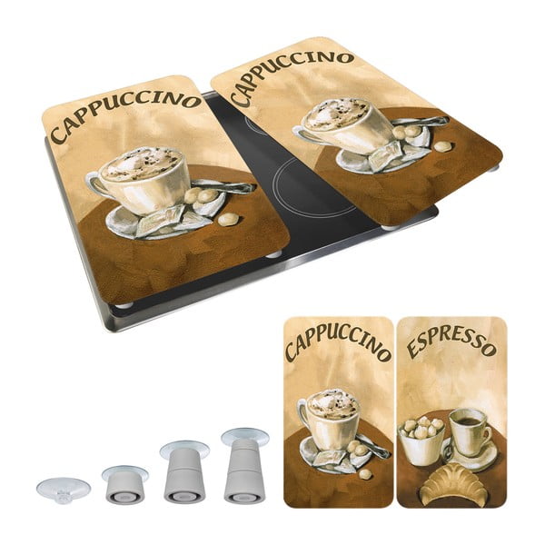 Комплект от 2 стъклени капака за готварска печка Coffee - Wenko-image-2
