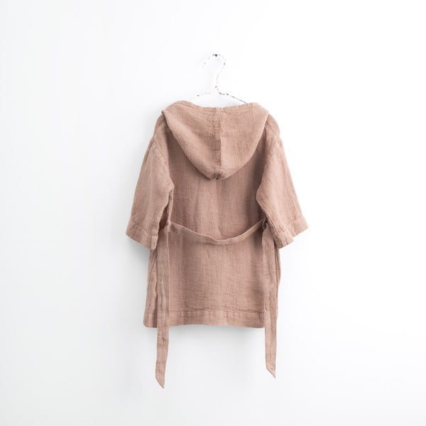 Детски оранжев ленен халат Nature, размер 122 - 128 - Linen Tales-image-2