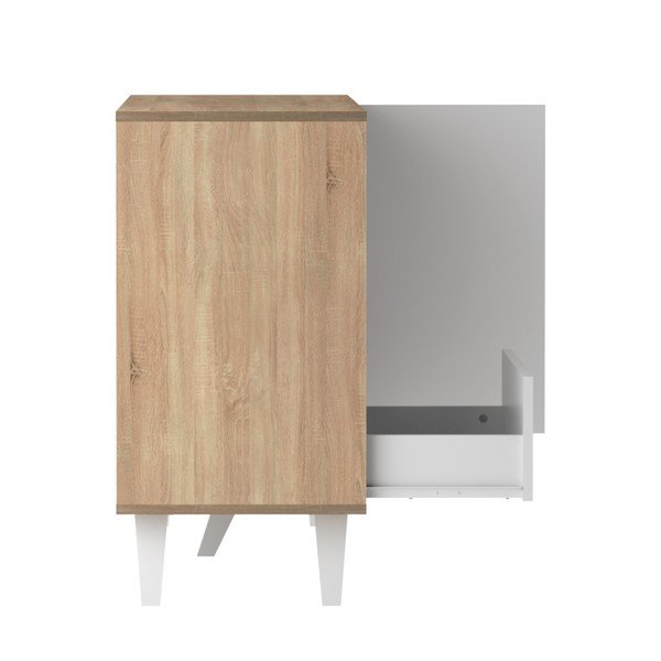 Bílá komoda se světle hnědým korpusem TemaHome Prism-image-4