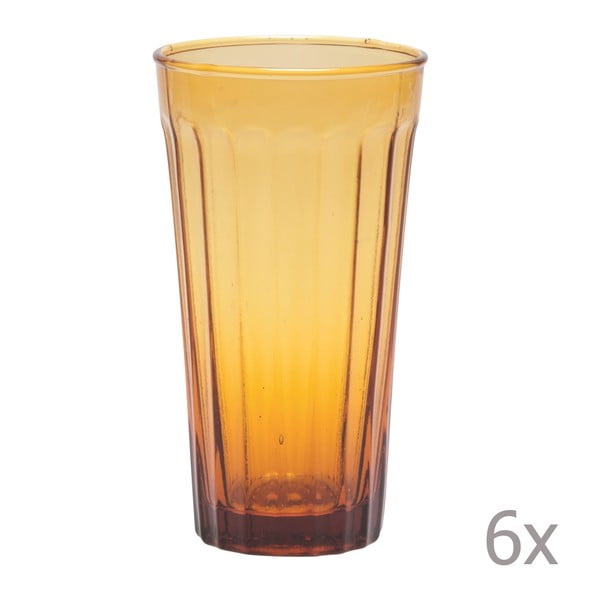 Sada 6 long sklenic Lucca Honey, 500 ml