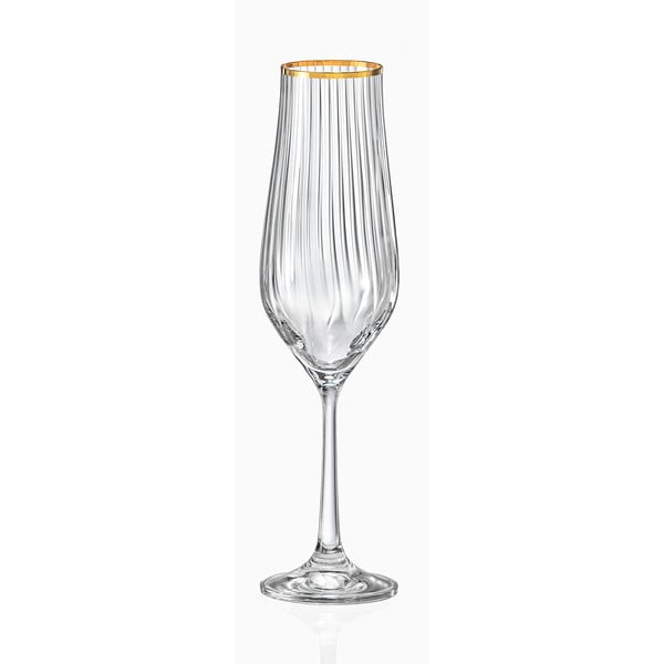 Комплект от 6 чаши за шампанско Golden Celebration, 170 ml Tulipa Optic - Crystalex