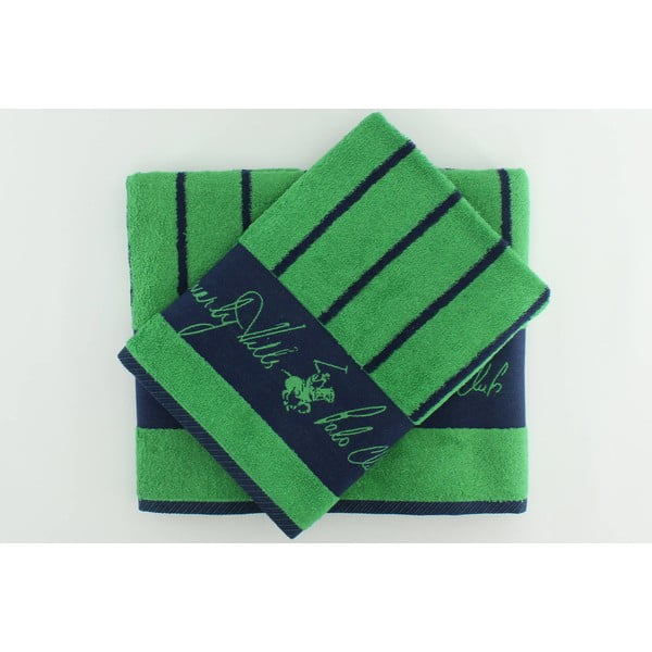Sada 2 ručníků BHPC 50x100 + 80x150 cm, zelená