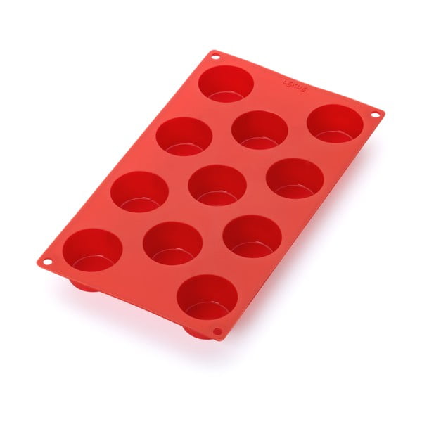 Червена силиконова форма за 11 мини мъфина - Lékué