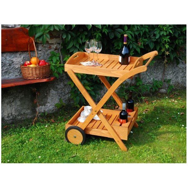 Градинска маса за сервиране от борова дървесина 74x61 cm - Rojaplast-image-1