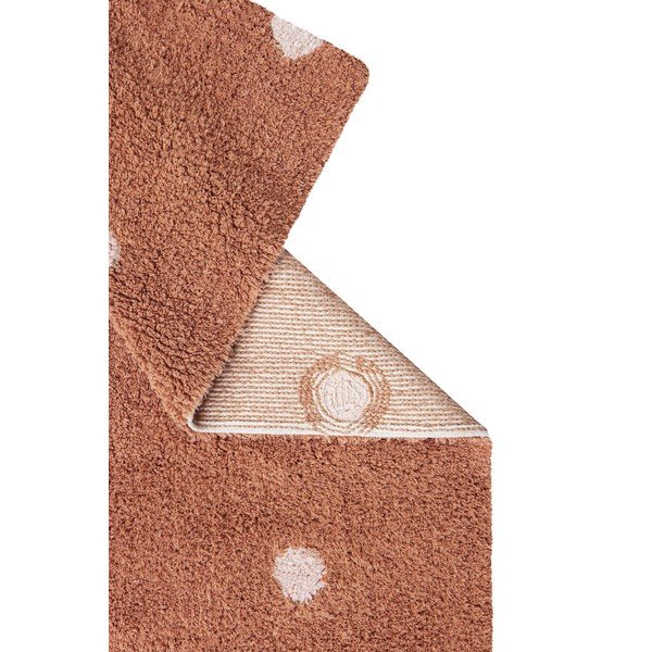 Памучен ръчно изработен детски килим подходящ за пране в тухлен цвят 100x150 cm Mini Dot Chestnut – Lorena Canals-image-4