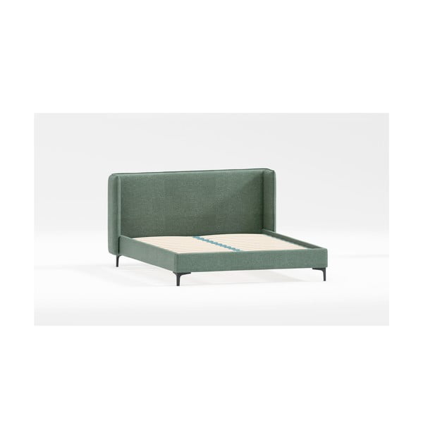 Зелено двойно тапицирано легло с включена подматрачна рамка 200x200 cm Basti – Ropez