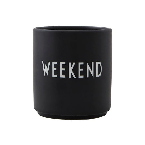Черна порцеланова чаша 300 ml Weekend - Design Letters
