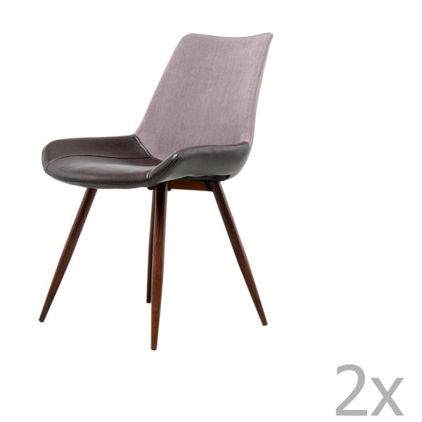 Комплект от 2 лилаво-кафяви трапезни стола Brando - 360 Living