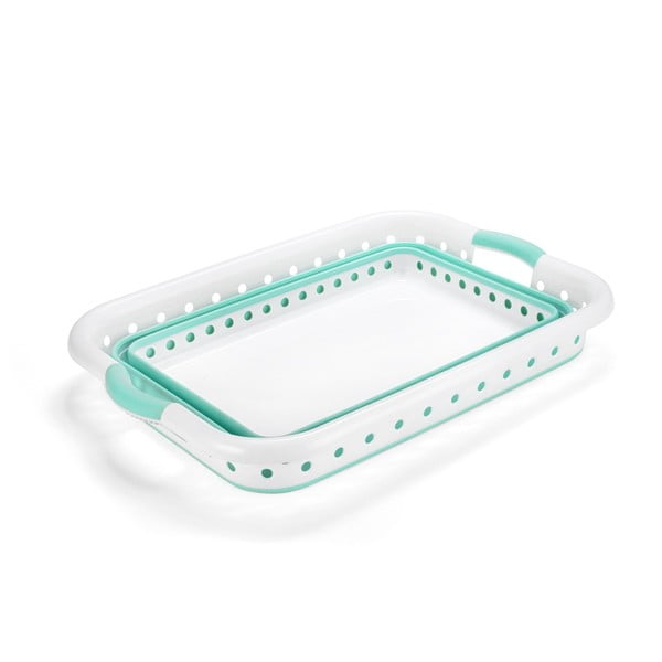 Бяло и тюркоазено сгъваемо кошче за пране - Addis-image-1