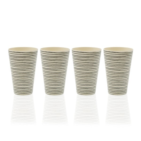 Комплект от 4 бамбукови чаши Lines - Versa