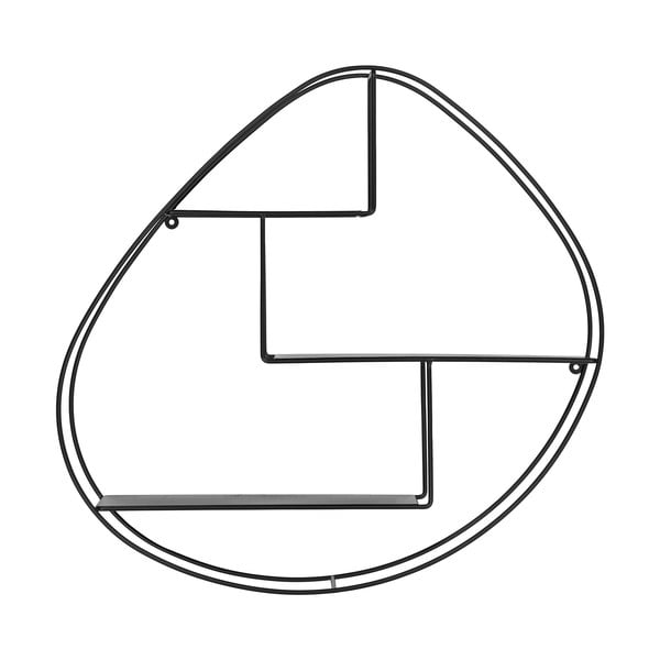 Черен метален стенен рафт на няколко нива 60 cm Wrexham – House Nordic